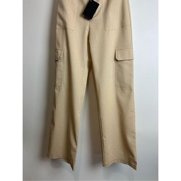 Tan Linen Cargo Pants - Picture 6 of 8